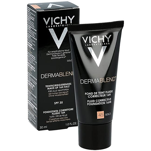 vichy_db_45_correction_6 فيتشي ديرمابلند كريم أساس ثلاثي الأبعاد رقم 45 جولد 30 مل