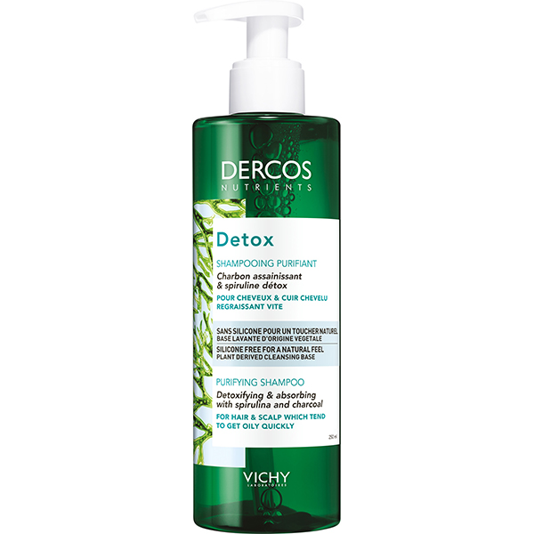 vichy_nutrients_shampoo_detox_250ml_5 فيتشي ديركوس شامبو مغذي ومنقي للشعر الدهني 250 مل Vichy Dercos Nutrients Detox Shampoo 250Ml