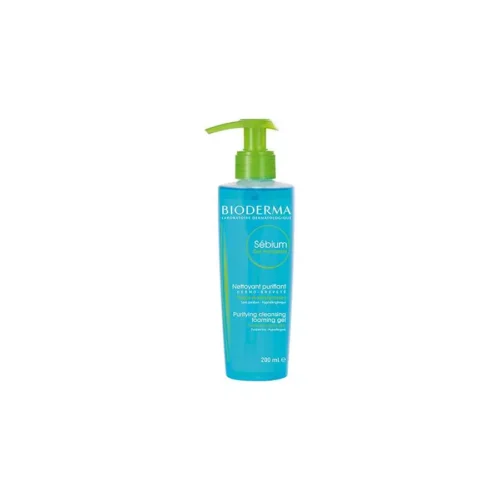 Bioderma Sebium Purifying Cleansing Foaming Gel 200Mlبيوديرما سيبيوم جل رغوي لتنظيف البشرة الدهنية والمختلطة 200 مل