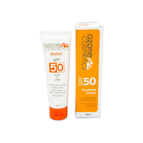 Ozone Sunblock SPF50 90Ml اوزون واقي شمس بعامل حماية 50+, 90 مل