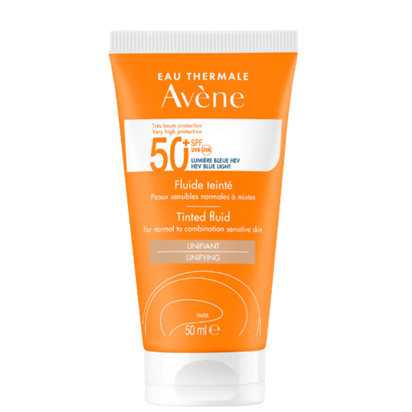 Avene Sunblock Tinted Fluid Spf 50+ (40Ml) أفين فلويد واقي شمس بدرجة حماية 50+ مع كريم أساس