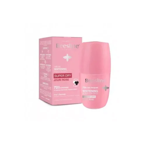 Beesline Whitening Deodorant Jouri Rose 50Ml - بيزلين رول أون مزيل العرق لتفتيح البشرة، ورد الجوري حماية 72 ساعة