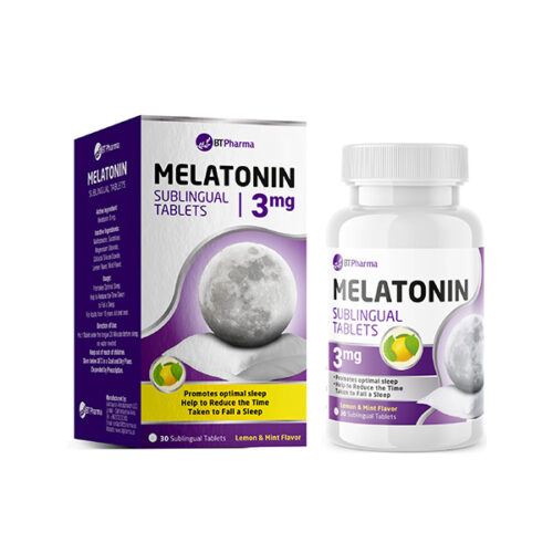 Bt Pharma Melatonin 3 Mg Sublingual 60 Tablets بي تي فارما ميلاتونين 3 مجم 60 قرص تحت اللسان