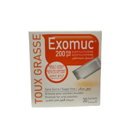 Exomuc 200mg 30 Sachets  إكسوموك 200 ملغ 30 كيسًا
