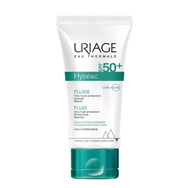 Uriage Hyseac Fluid Spf 50+, 50Ml -  يورياج هيساك سائل بعامل حماية من الشمس 50+، 50 مل