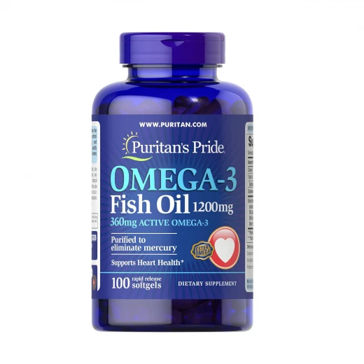 inbound3943280246348234654 Puritan's Pride Omega-3 Fish Oil, 1200 Mg,100 Capsules  زيت السمك أوميجا 3 من بيوريتانز برايد، 1200 ملغ، 100 كبسولة