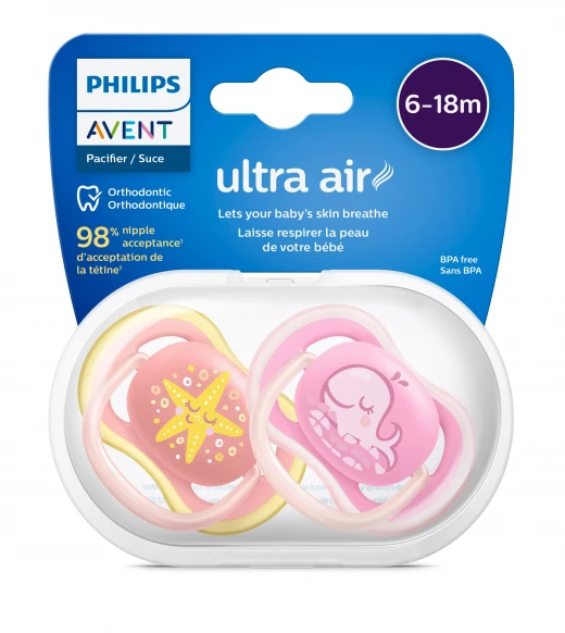 Philips Avent High Airflow Pacifier, 2 Pack لهاية مع تدفق هواء عالي, قطعتين من فيليبس افينت