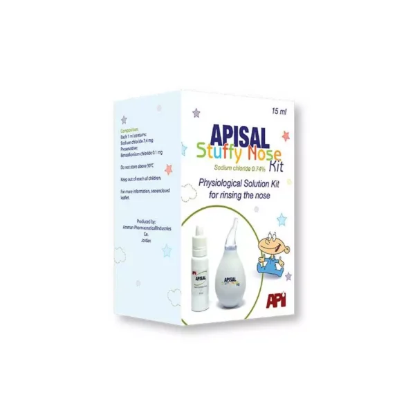 inbound6062604791346722166 Apisal Stuffy Nose (Apisal Drops 15Ml And Nasal Aspirator) أبيسال مجموعة تضم محلول ملحي وشفاط لتنظيف الأنف