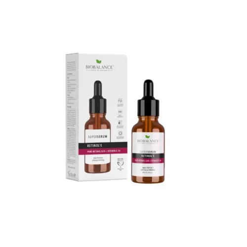 Bio Balance Pure Retinol 0,3% + Vitamin E 2% Super Serum 30ML بيو بالانس ريتينول نقي 0،3٪ + فيتامين إي 2٪ سيروم سوبر 30 مل