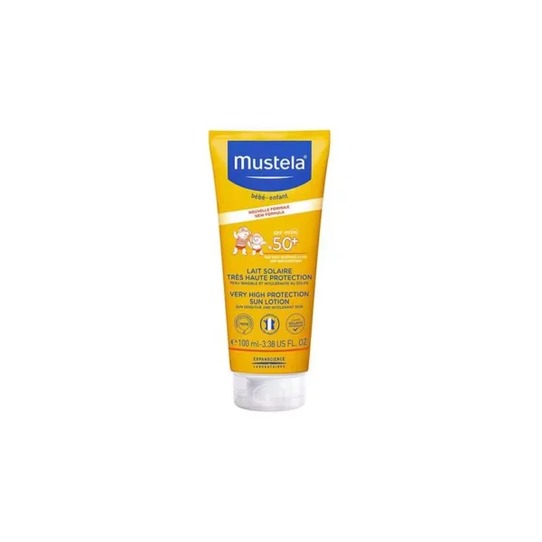 Mustela Very High Protection Sun Lotion Spf 50+, 100Ml موستيلا لوشن واقي الشمس للأطفال بعامل حماية 50+ , 100 مل