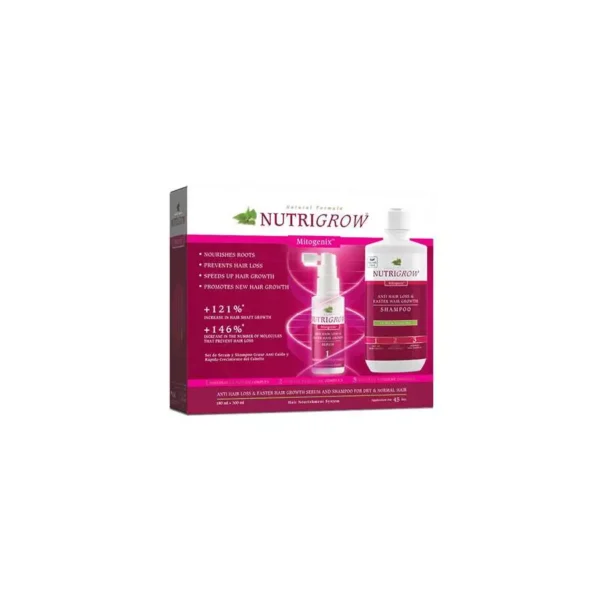 Nutrigrow Hair Serum With Shampoo For Dry And Normal Hair   نيوتريجرو سيروم وشامبو للشعر الجاف للحماية من التساقط